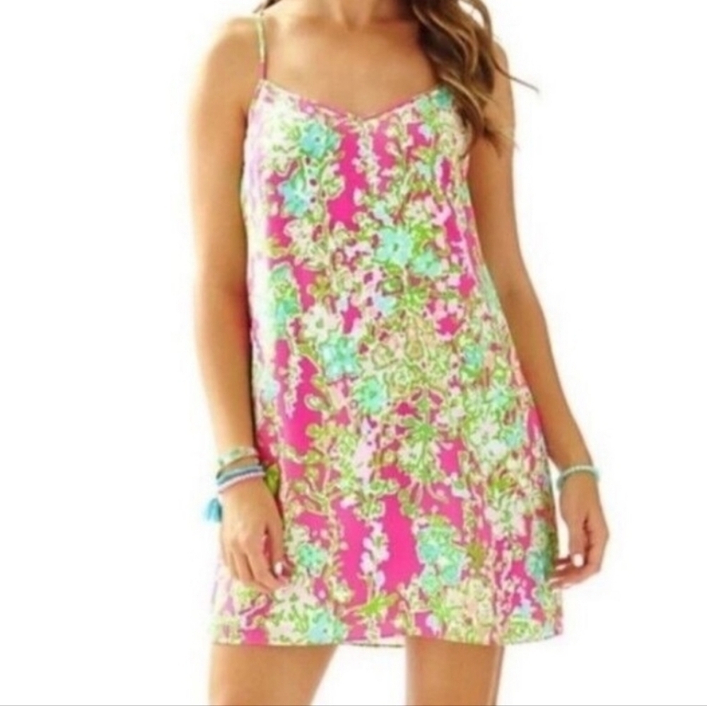 Lilly Pulitzer Southern Charm Print Silk Slip Dress S